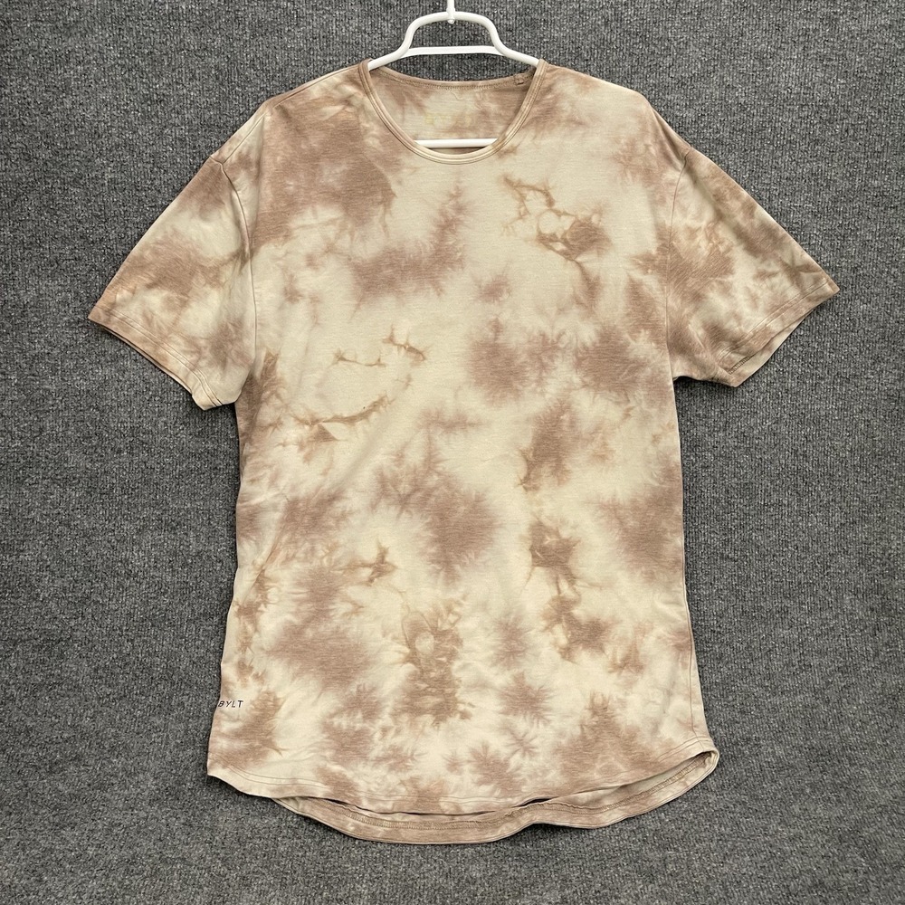 BYLT Drop Cut Lux Cloud Dye Tee Men's Sz L Brown Short Sleeve T-Shirt